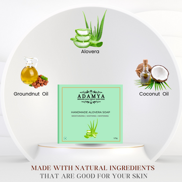 HANDMADE COLD PROCESSED ALOEVERA SOAP FOR MOISTURIZING, SOOTHING AND WHITE SKIN.